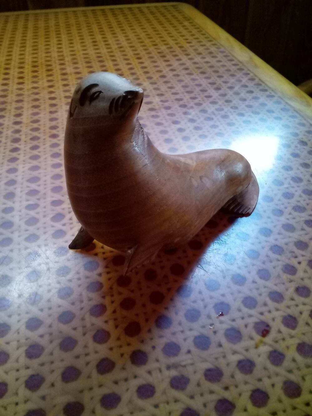 Vintage Wooden Hand Carved Walrus